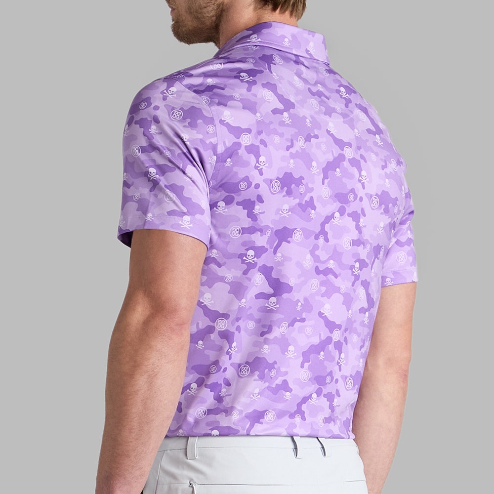 G/FORE Golf Shirt - Icon Camo Tech Jersey Polo - Iris FA25