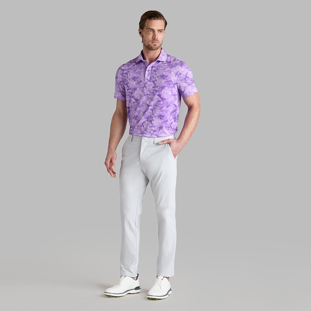 G/FORE Golf Shirt - Icon Camo Tech Jersey Polo - Iris FA25