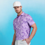 G/FORE Golf Shirt - Icon Camo Tech Jersey Polo - Iris FA25