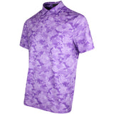 G/FORE Golf Shirt - Icon Camo Tech Jersey Polo - Iris FA25