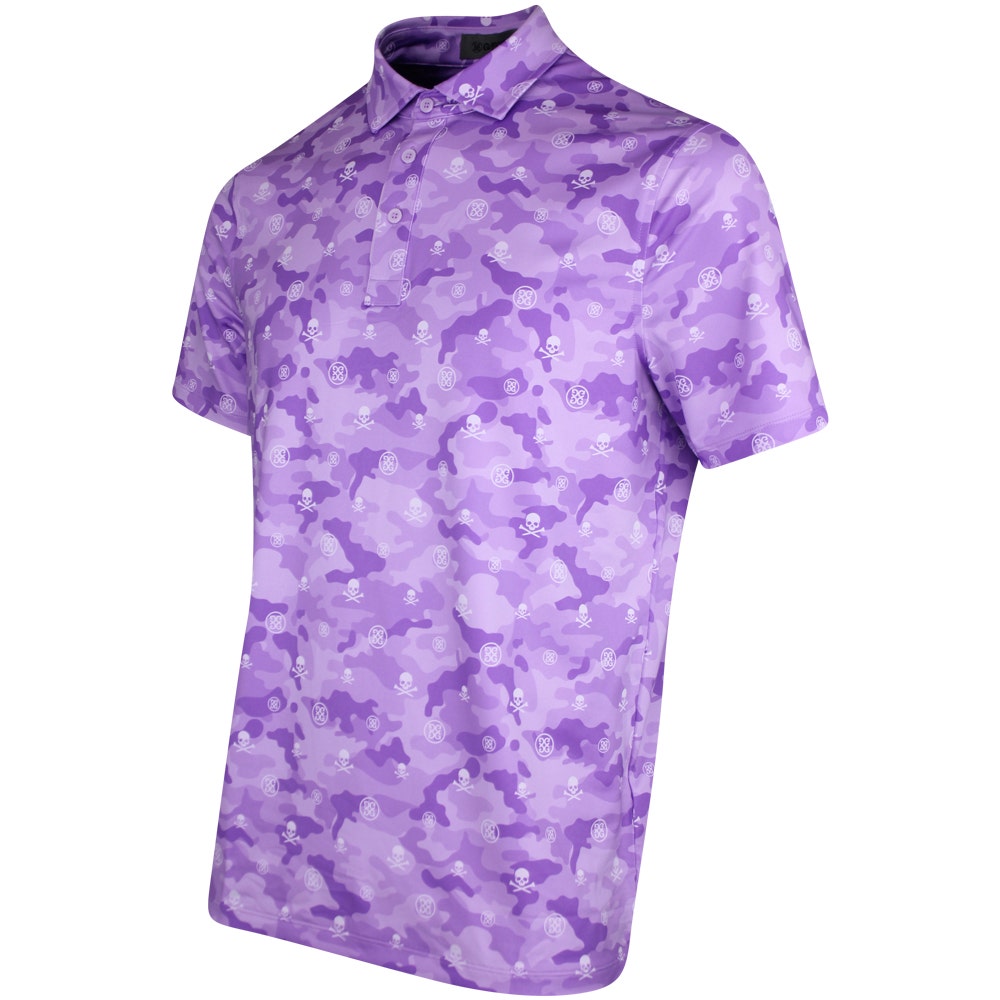 G/FORE Golf Shirt - Icon Camo Tech Jersey Polo - Iris FA25