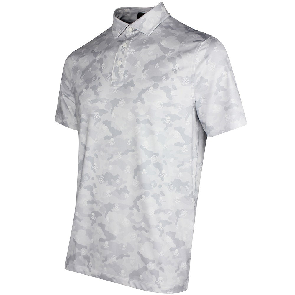 G/FORE Golf Shirt - Icon Camo Tech Jersey Polo - Snow SS26