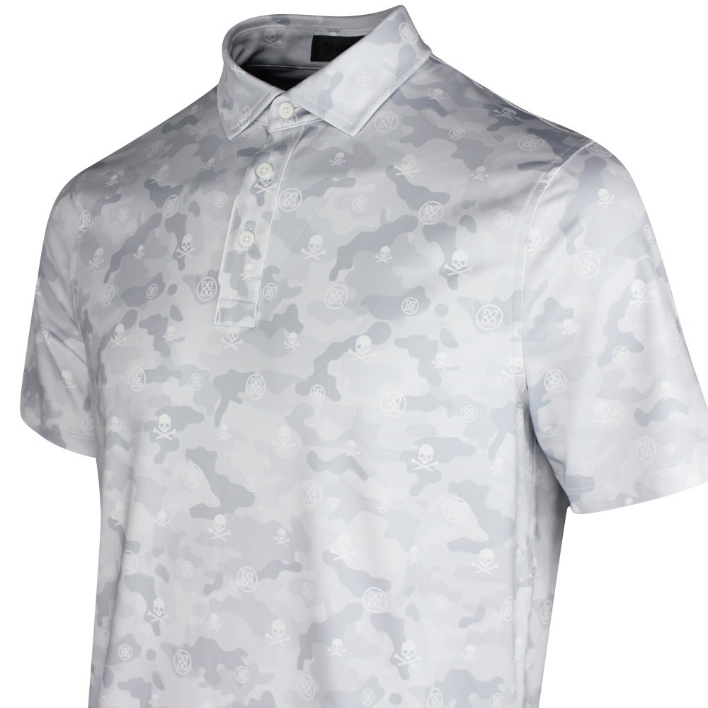 G/FORE Golf Shirt - Icon Camo Tech Jersey Polo - Snow SS26