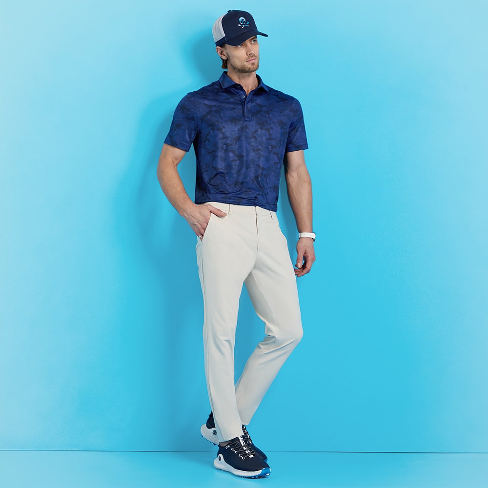 G/FORE Golf Shirt - Icon Camo Tech Jersey Polo - Twilight SS26