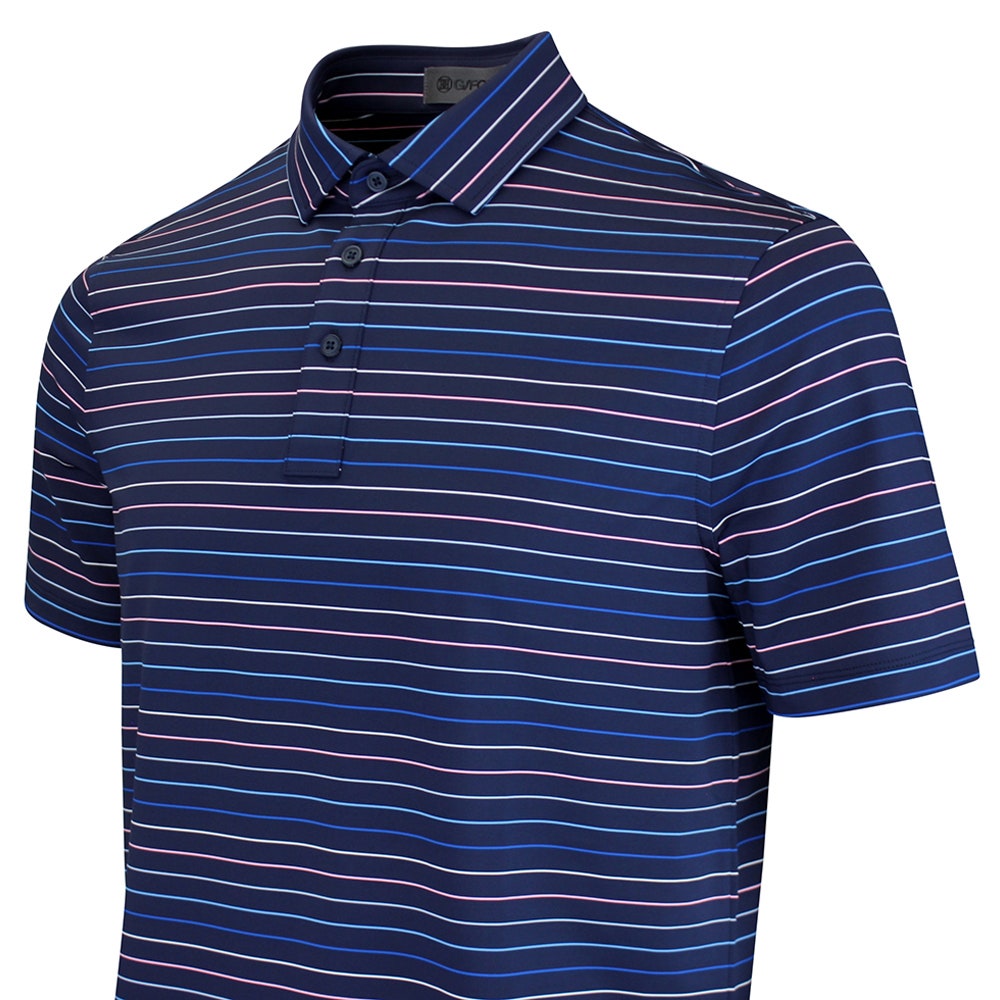 G/FORE Golf Shirt - Stripe YD Tech Jersey Polo - Twilight SS26