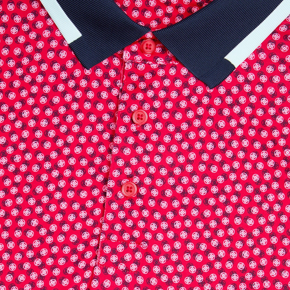 G/FORE Golf Shirt - Three G'S Tech Jersey Polo - Lava FA25