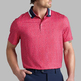 G/FORE Golf Shirt - Three G'S Tech Jersey Polo - Lava FA25