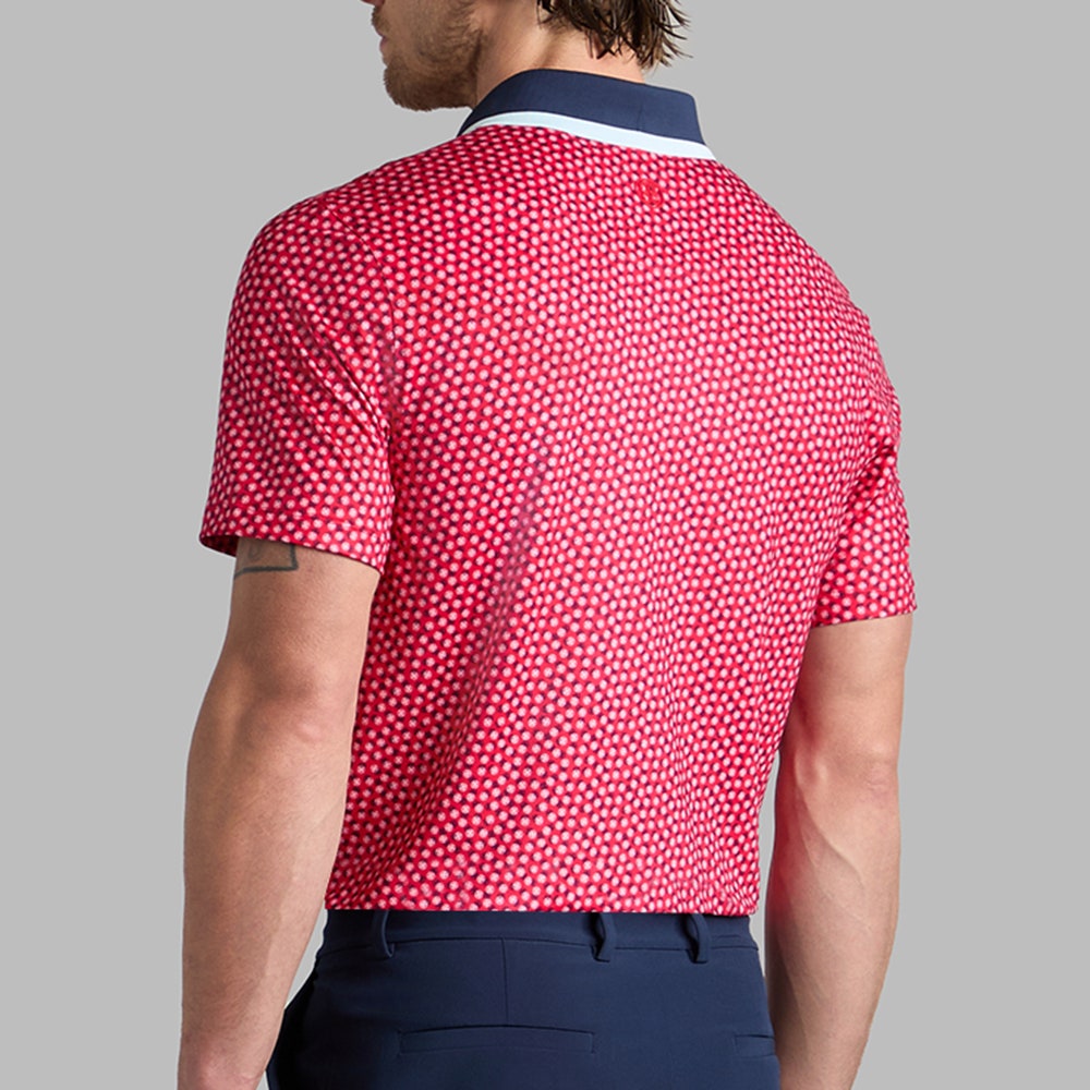 G/FORE Golf Shirt - Three G'S Tech Jersey Polo - Lava FA25