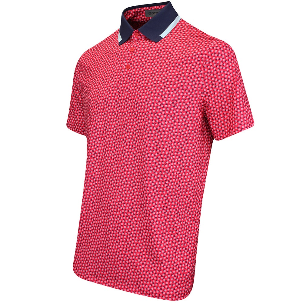 G/FORE Golf Shirt - Three G'S Tech Jersey Polo - Lava FA25