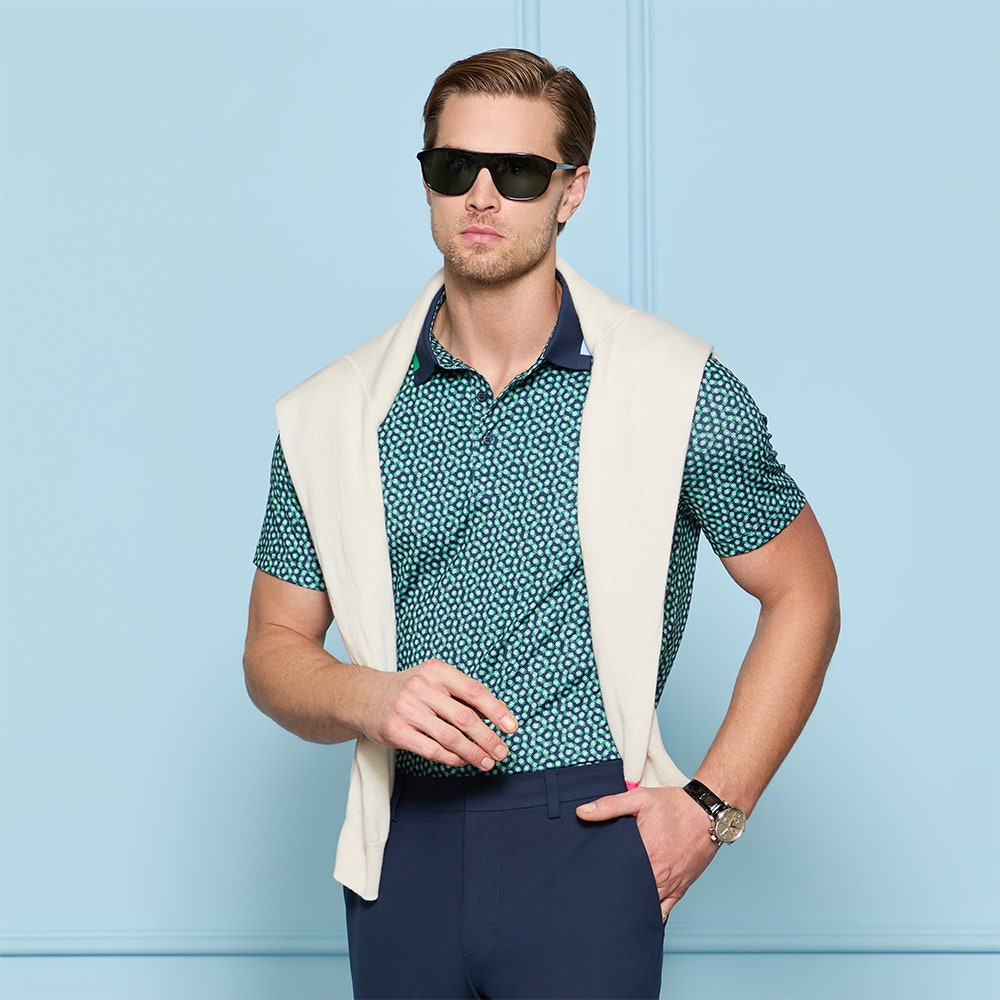 G/FORE Golf Shirt - Three G's Tech Jersey Polo - Twilight SS26