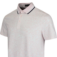 G/FORE Golf Shirt - White Board Print Tech Jersey Polo - Blush SS26