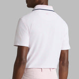 G/FORE Golf Shirt - White Board Print Tech Jersey Polo - Blush SS26