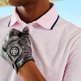 G/FORE Golf Shirt - White Board Print Tech Jersey Polo - Blush SS26
