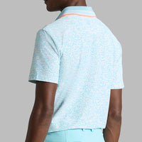 G/FORE Golf Shirt - White Board Print Tech Jersey Polo - Cenote SS26