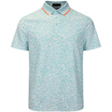 G/FORE Golf Shirt - White Board Print Tech Jersey Polo - Cenote SS26