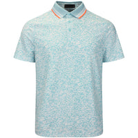 G/FORE Golf Shirt - White Board Print Tech Jersey Polo - Cenote SS26