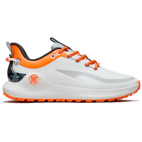 G/FORE Golf Shoes - MG4+ O2 Spikeless - Snow - Shocking Orange FA25