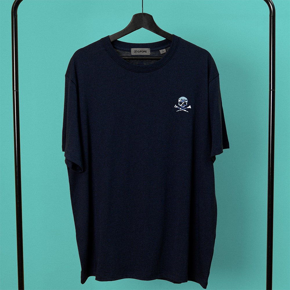 G/FORE Golf T-Shirt - Camo Skull & Tee's Tee - Twilight FA25