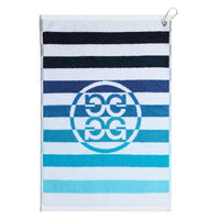 G/FORE Golf Towel - Circle G's Stripe - Snow SS26