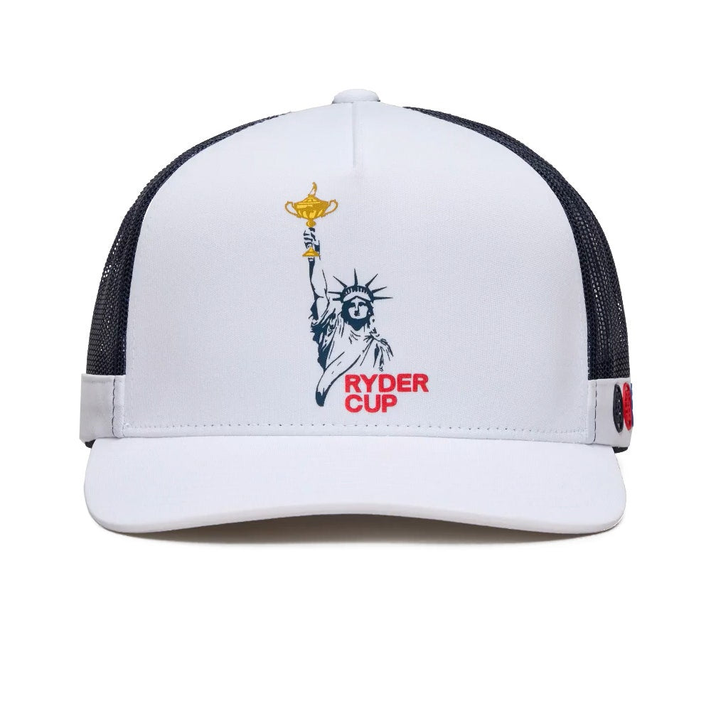 G/FORE x Ryder Cup Golf Cap - RC Statue Trucker - Snow 2025