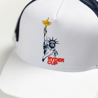 G/FORE x Ryder Cup Golf Cap - RC Statue Trucker - Snow 2025