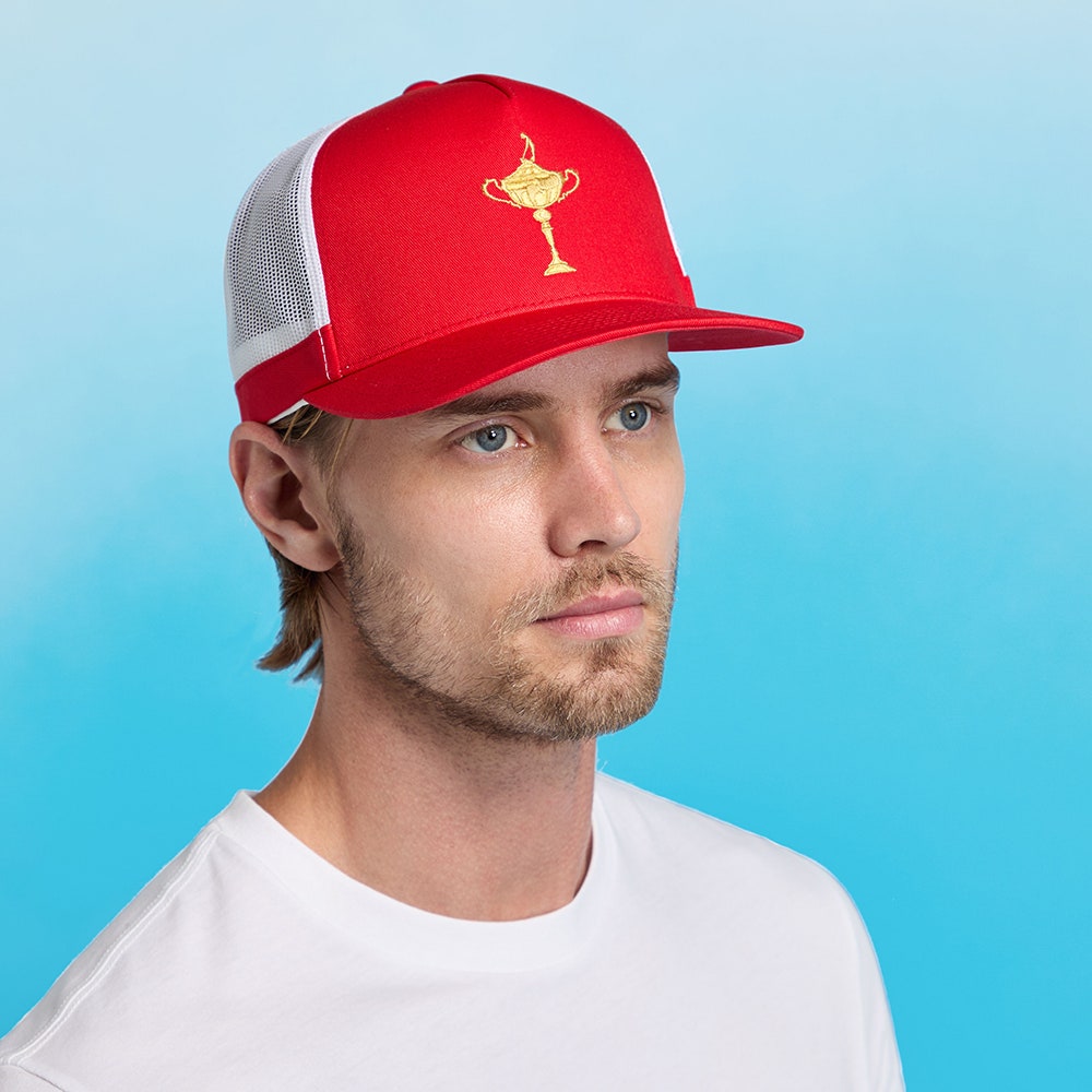 G/FORE x Ryder Cup Golf Cap - RC Trophy Trucker - Poppy 2025