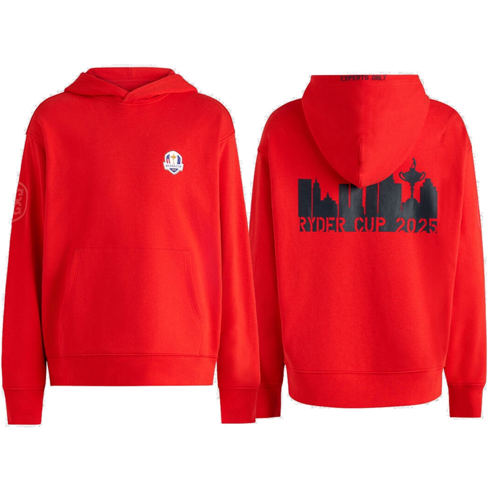 G/FORE x Ryder Cup Golf Pullover - RC Skyline Hoodie - Poppy 2025