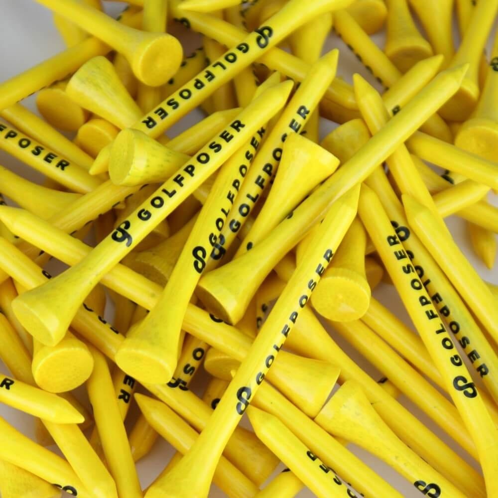 Golfposer GP Golf Tees - Citron Yellow - Pack of 50