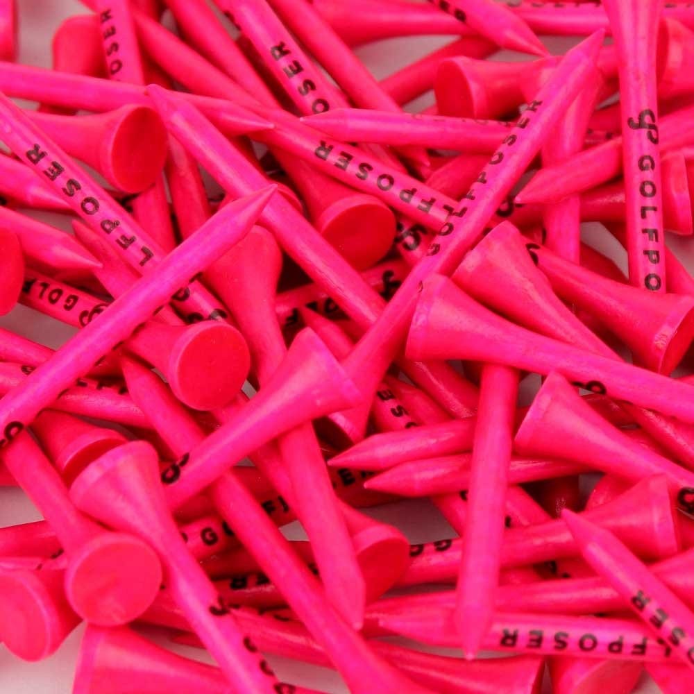 Golfposer GP Golf Tees - Hot Pink - Pack of 50