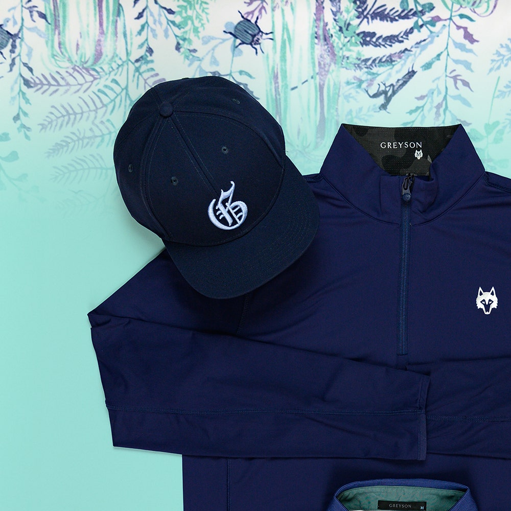 Greyson Golf Cap - G Logo Snapback - Maltese Blue SS26