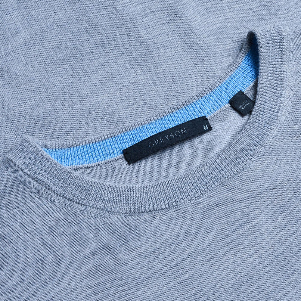 Greyson Golf Jumper - Saratoga Crew Neck - Lt Grey Heather SS26