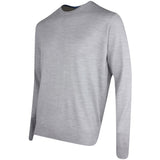 Greyson Golf Jumper - Saratoga Crew Neck - Lt Grey Heather SS26