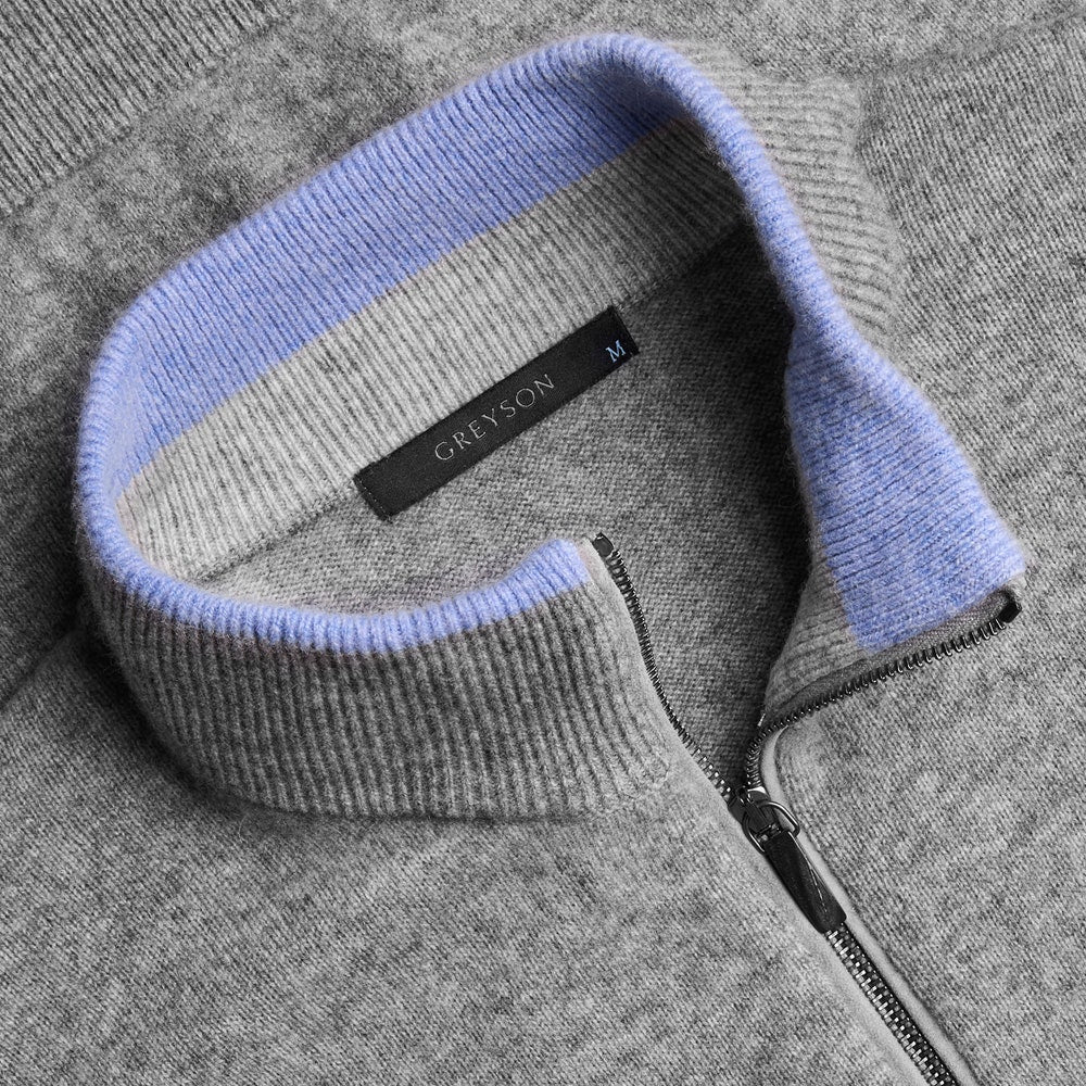 Greyson Golf Mid Layer - Sebonack Cashmere QZ - Light Grey Hthr 2026