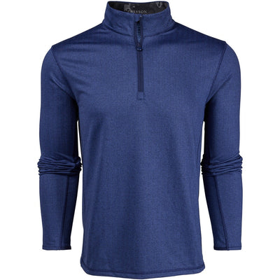 Greyson Golf Mid Layer - Tate QZ - Navy Herringbone SS26