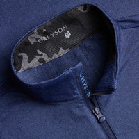 Greyson Golf Mid Layer - Tate QZ - Navy Herringbone SS26