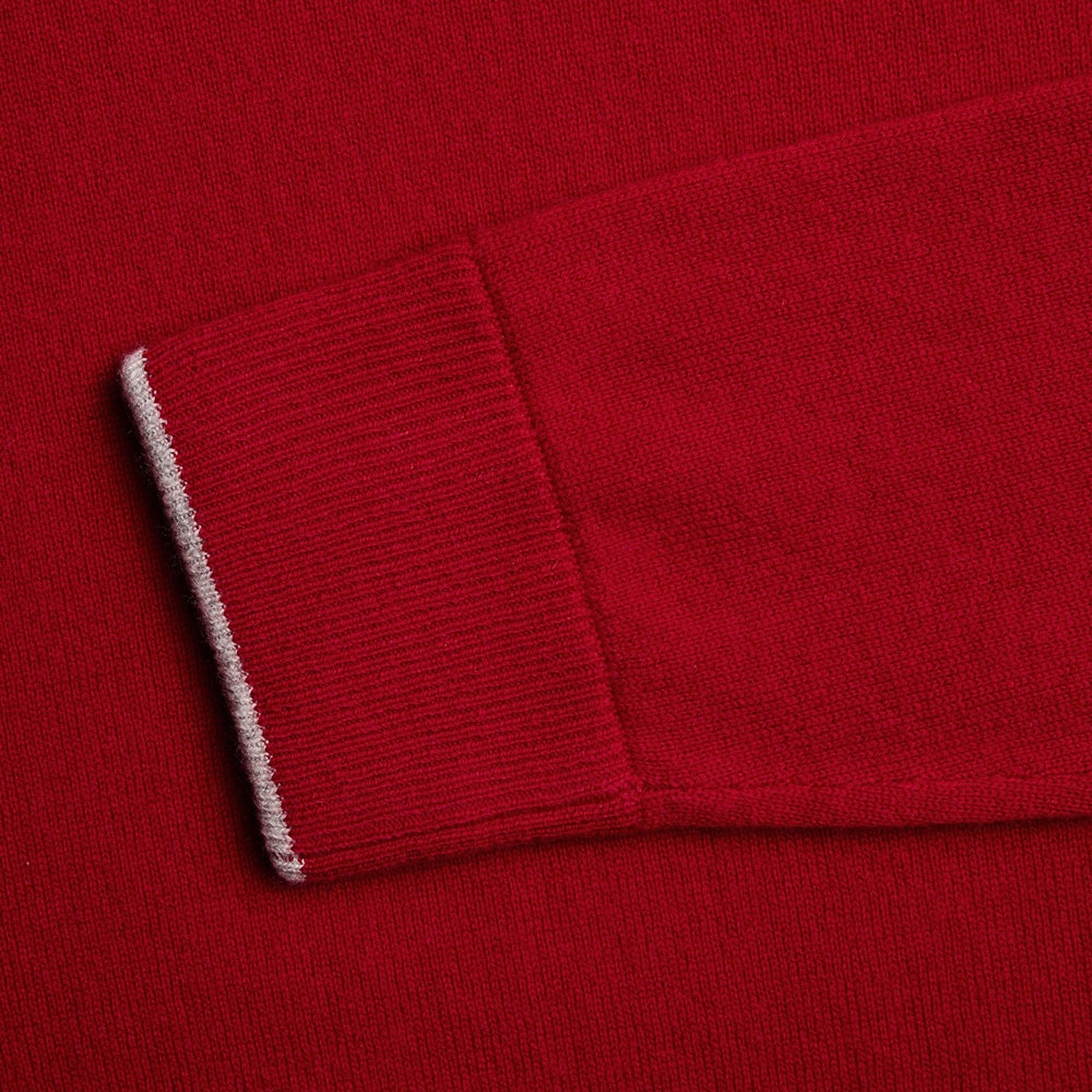 Greyson Golf Mid Layer - Tomahawk Cashmere Crew - Red Admiral SS26