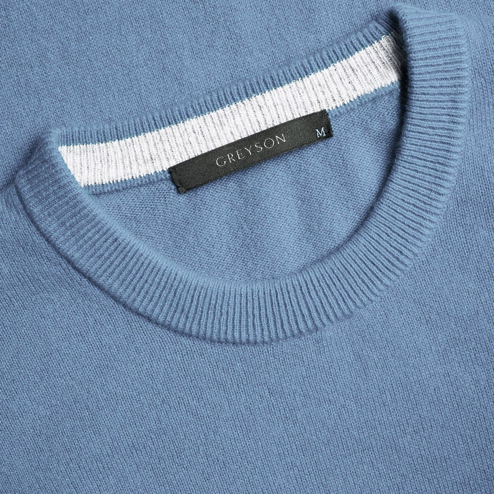 Greyson Golf Mid Layer - Tomahawk Cashmere Crew - Wolf Blue SS26