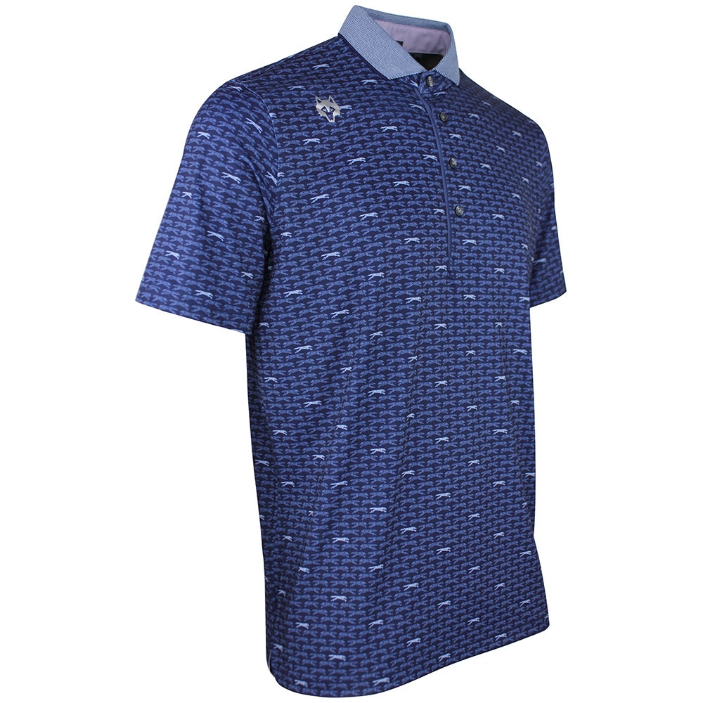 Greyson Golf Shirt - Running Wolf Polo - Maltese Blue AW26