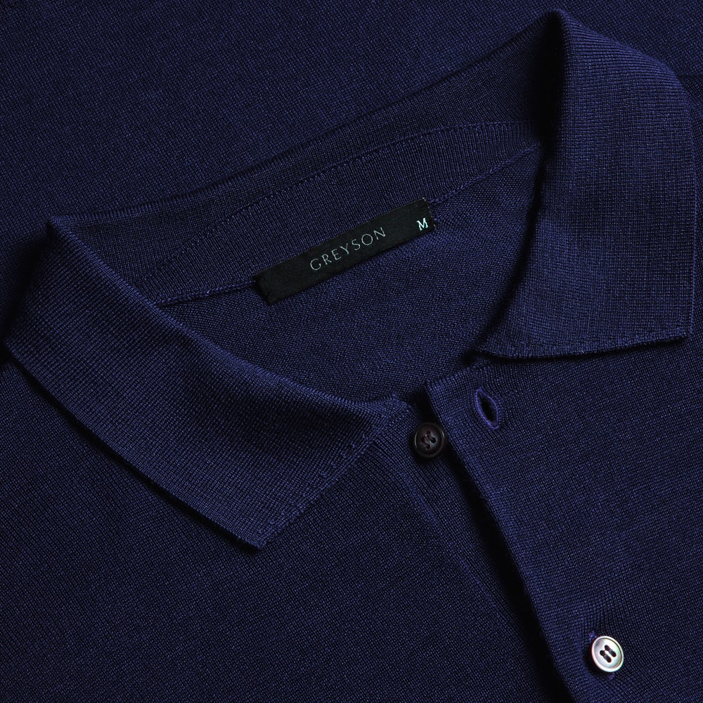 Greyson Golf Shirt - Saratoga Merino LS - Maltese Blue AW26
