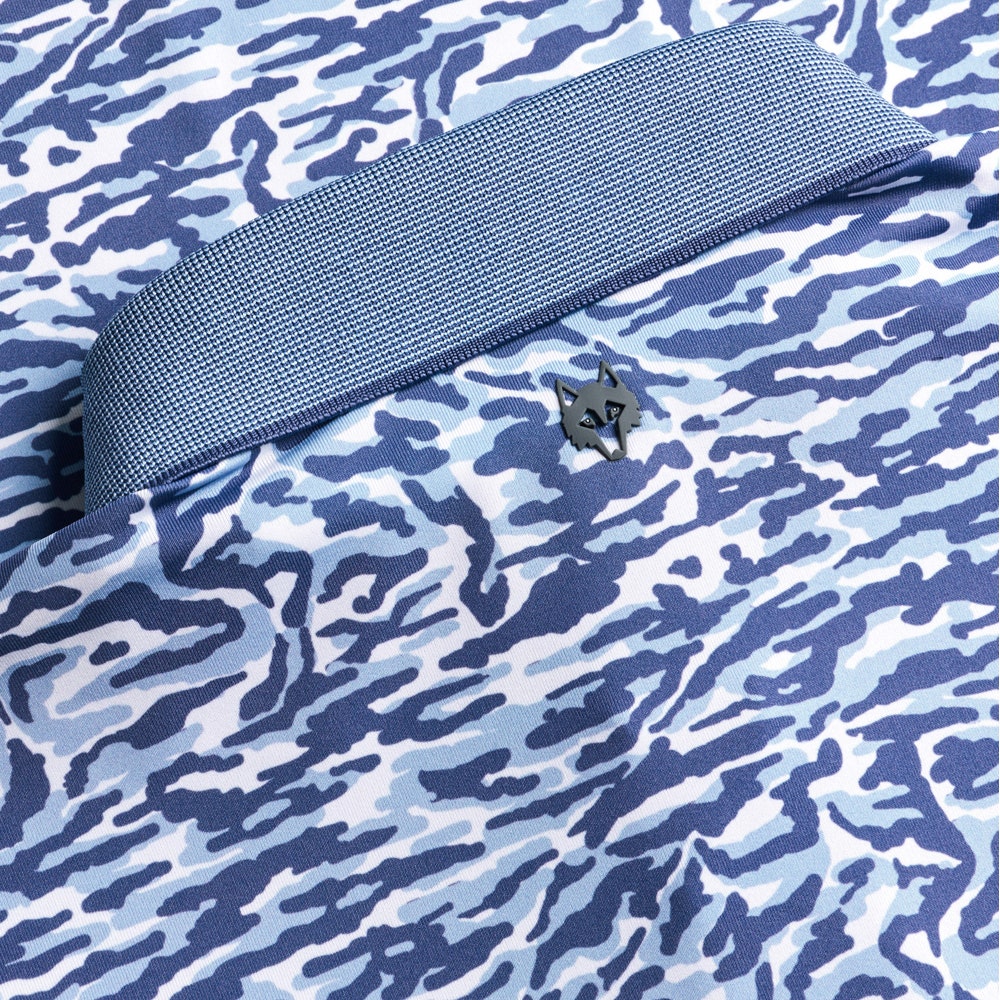 Greyson Golf Shirt - Stalking Wolf Camo Polo - Wolf Blue SS26