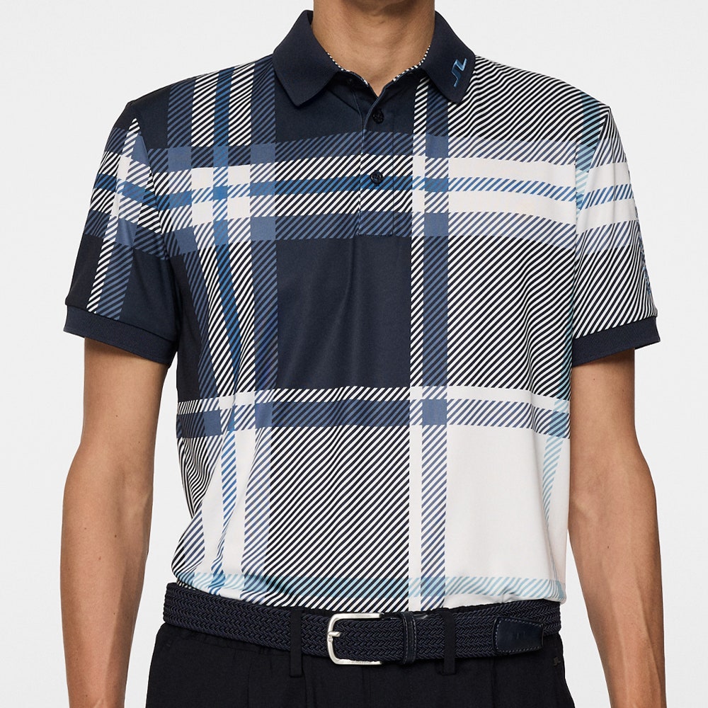 GP Exclusive - J.Lindeberg Tour Tech Print Reg. Fit Polo - GSO Tartan