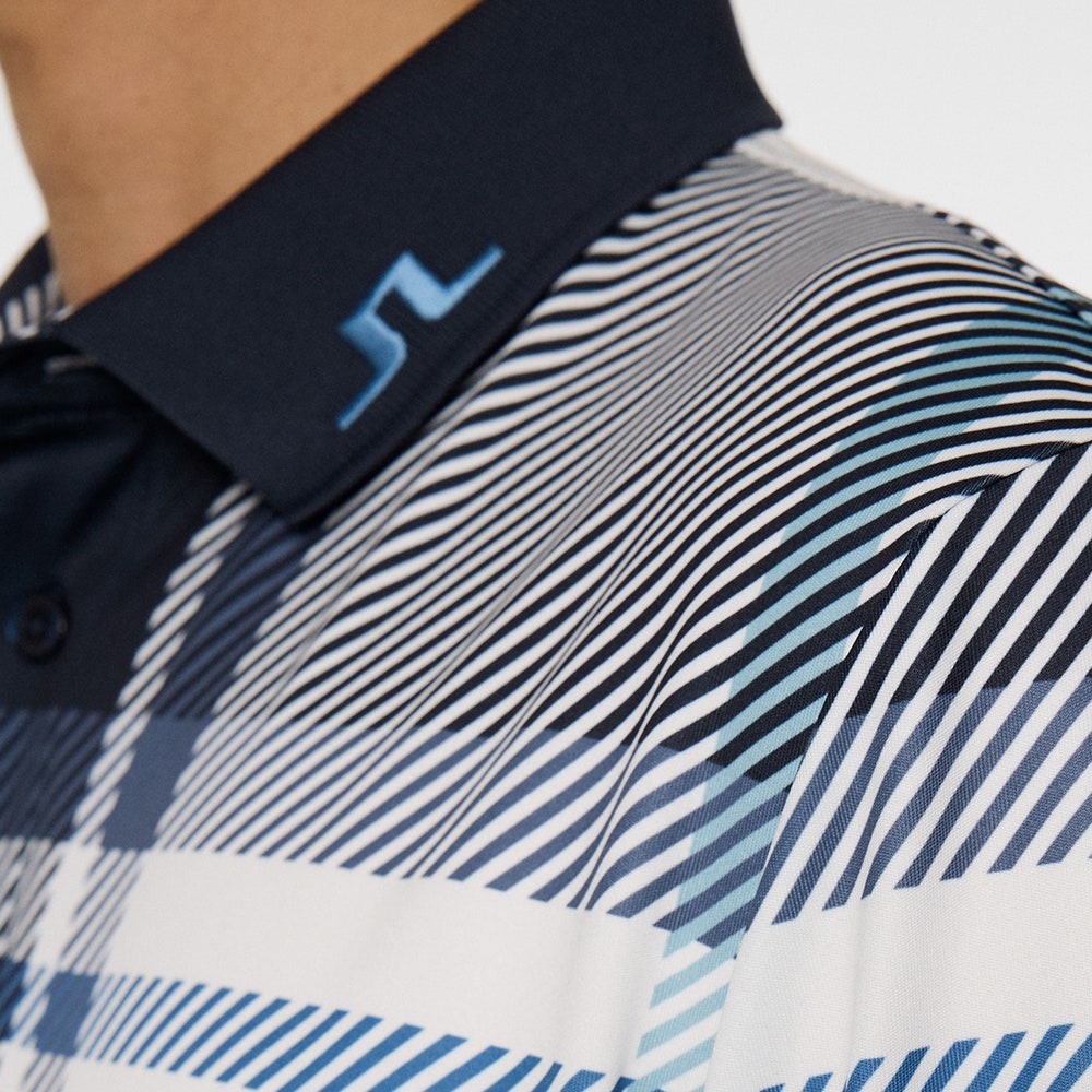GP Exclusive - J.Lindeberg Tour Tech Print Reg. Fit Polo - GSO Tartan