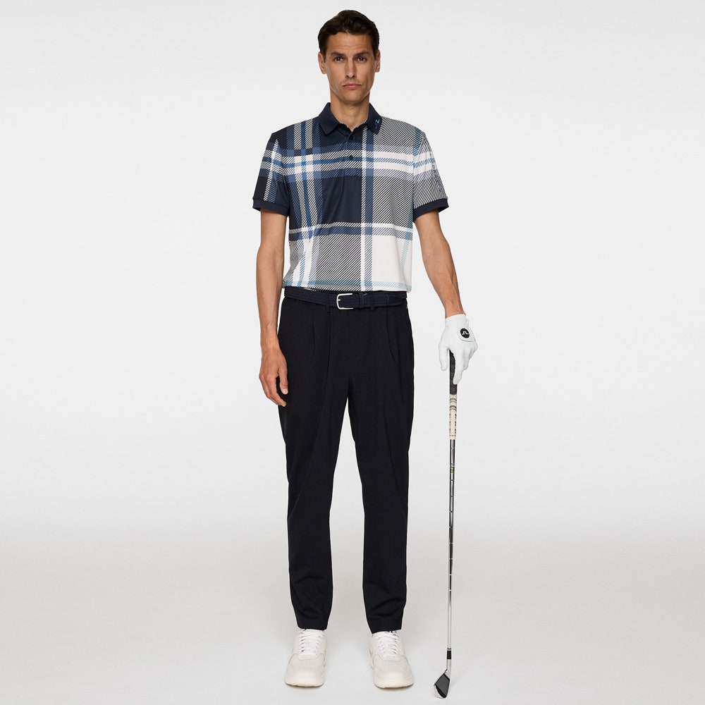 GP Exclusive - J.Lindeberg Tour Tech Print Reg. Fit Polo - GSO Tartan