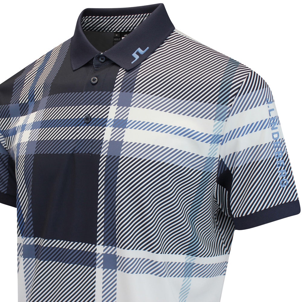 GP Exclusive - J.Lindeberg Tour Tech Print Reg. Fit Polo - GSO Tartan