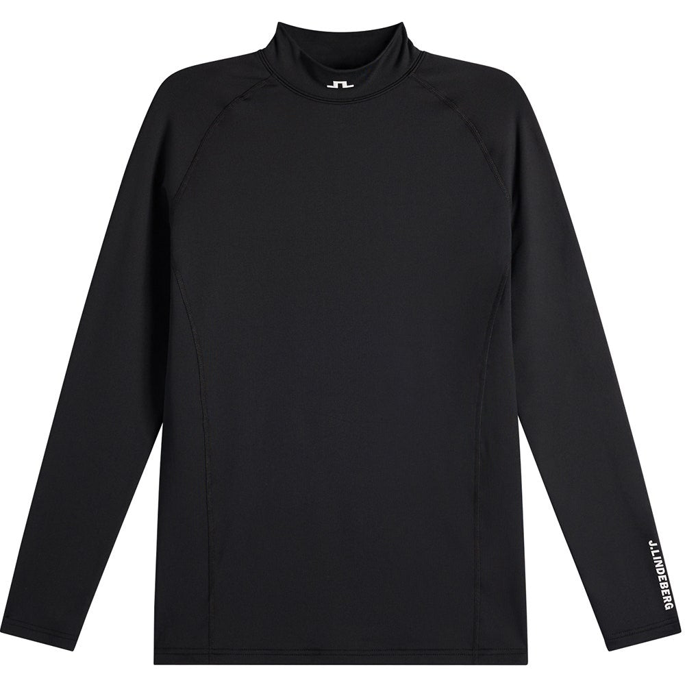J.Lindeberg Golf Base Layer - Ello Brushed Mock Neck - Black AW26