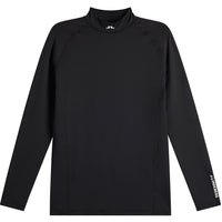 J.Lindeberg Golf Base Layer - Ello Brushed Mock Neck - Black AW26