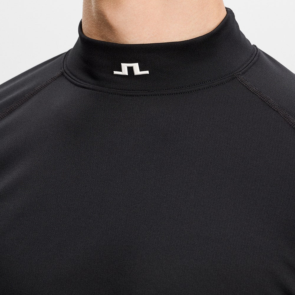 J.Lindeberg Golf Base Layer - Ello Brushed Mock Neck - Black AW26