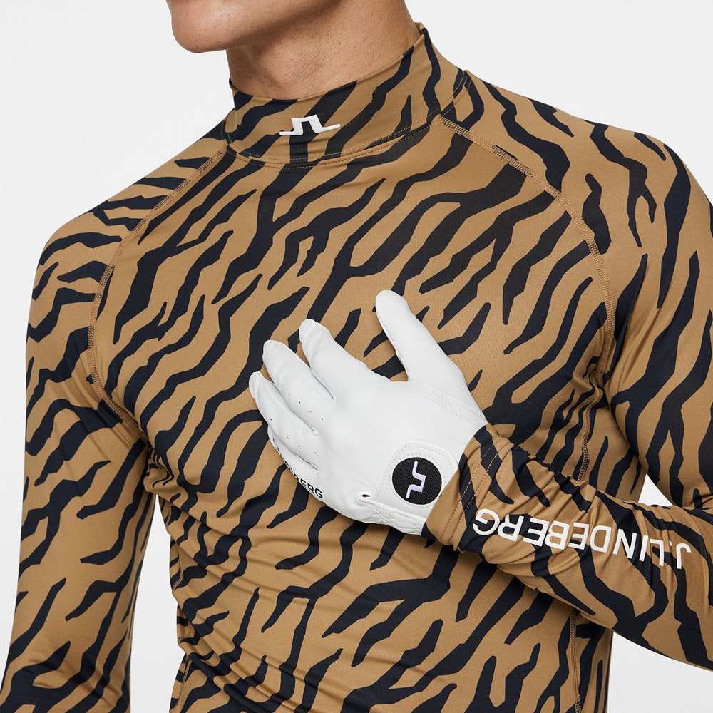 J.Lindeberg Golf Base Layer - Ello Compression Print - Tiger Brown SS25
