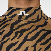 J.Lindeberg Golf Base Layer - Ello Compression Print - Tiger Brown SS25