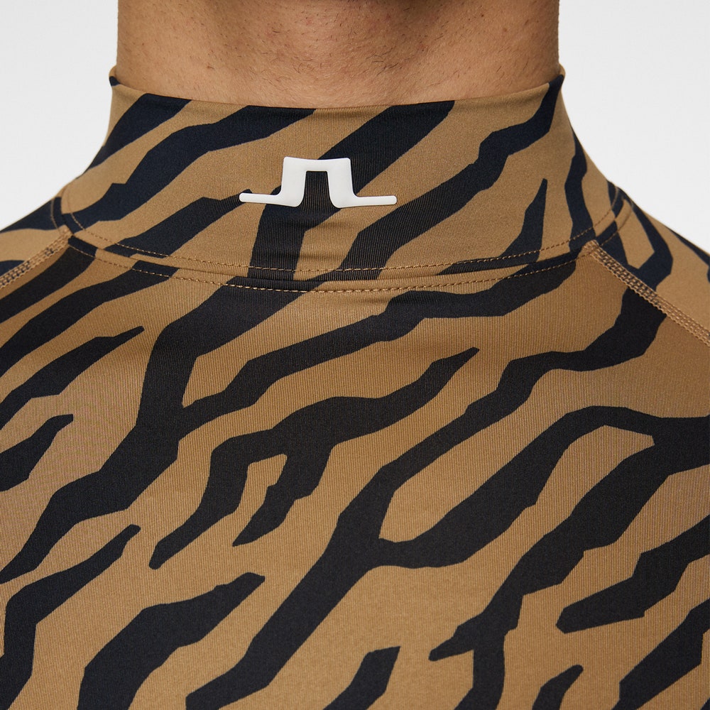 J.Lindeberg Golf Base Layer - Ello Compression Print - Tiger Brown SS25